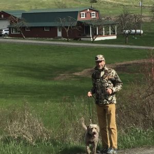 On our walk, lodge in the background